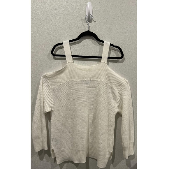 SANCTUARY Winter White Ivory Bare Off Shoulder Sweater - Picture 4 of 4